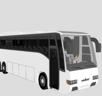 沃尔沃大型巴士SU模型下载_sketchup草图大师SKP模型