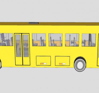 不同型后视镜巴士SU模型下载_sketchup草图大师SKP模型