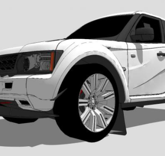 路虎exr-s越野赛车SU模型下载_sketchup草图大师SKP模型