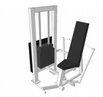 体育腿部力量训练器材SU模型下载_sketchup草图大师SKP模型