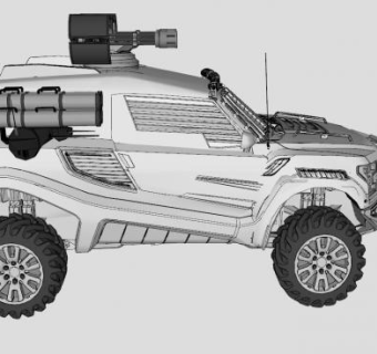 福特越野车改装车SU模型下载_sketchup草图大师SKP模型