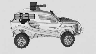 福特越野车改装车SU模型下载_sketchup草图大师SKP模型