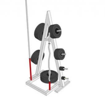 力量训练哑铃器材SU模型下载_sketchup草图大师SKP模型