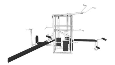 综合力量健身器材SU模型下载_sketchup草图大师SKP模型