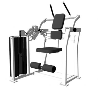 健身坐姿下拉训练机SU模型下载_sketchup草图大师SKP模型