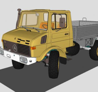 奔驰工程车SU模型下载_sketchup草图大师SKP模型