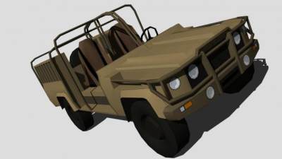 丰田陆地巡洋舰改装版SU模型下载_sketchup草图大师SKP模型