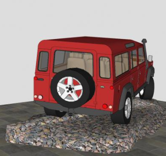 路虎卫士110汽车SU模型下载_sketchup草图大师SKP模型
