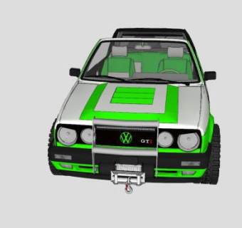 大众高尔夫越野车SU模型下载_sketchup草图大师SKP模型