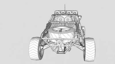 山地越野赛车SU模型下载_sketchup草图大师SKP模型