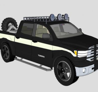 丰田越野皮卡汽车SU模型下载_sketchup草图大师SKP模型