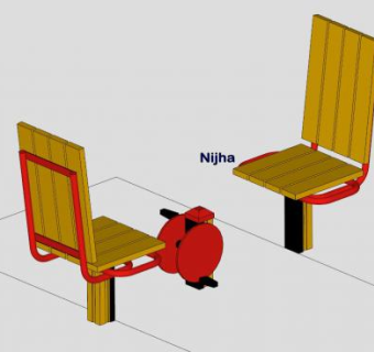 公共器材运动座椅SU模型下载_sketchup草图大师SKP模型