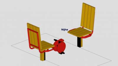 公共器材运动座椅SU模型下载_sketchup草图大师SKP模型