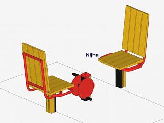 <em>公共器材运动</em>座椅SU模型下载_sketchup草图大师SKP模型