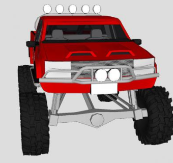 雪佛兰西尔维拉多皮卡越野车SU模型下载_sketchup草图大师SKP模型