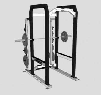 黑色举重架健身SU模型下载_sketchup草图大师SKP模型