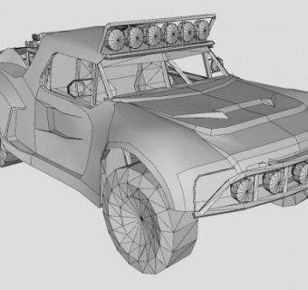 越野跑车改装车SU模型下载_sketchup草图大师SKP模型