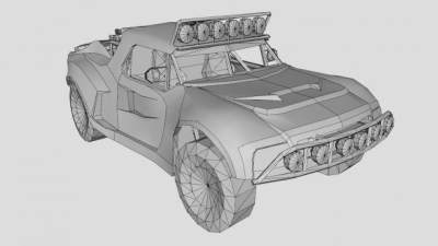 越野跑车改装车SU模型下载_sketchup草图大师SKP模型