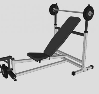 黑色举重台SU模型下载_sketchup草图大师SKP模型