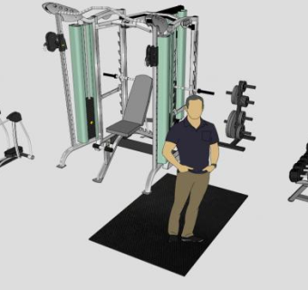 家庭健身器材SU模型下载_sketchup草图大师SKP模型