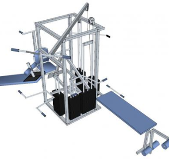 健身多功能器材SU模型下载_sketchup草图大师SKP模型