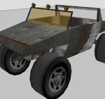 老旧越野车SU模型下载_sketchup草图大师SKP模型