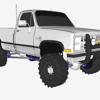 雪佛兰皮卡汽车SU模型下载_sketchup草图大师SKP模型