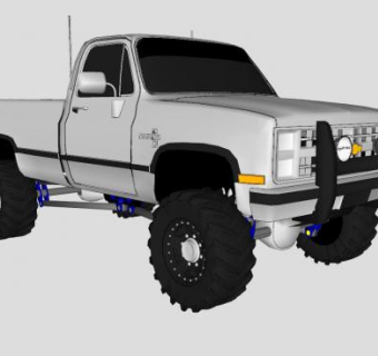 雪佛兰皮卡汽车SU模型下载_sketchup草图大师SKP模型