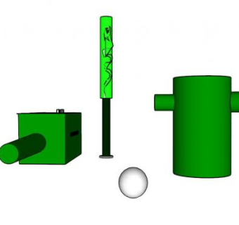 绿色棒球设备SU模型下载_sketchup草图大师SKP模型