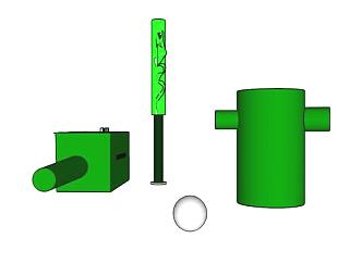 绿色棒球设备SU模型下载_sketchup草图大师SKP模型