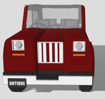 路虎卫士酒红色越野车SU模型下载_sketchup草图大师SKP模型