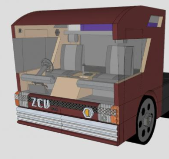 重型货物运输车SU模型下载_sketchup草图大师SKP模型
