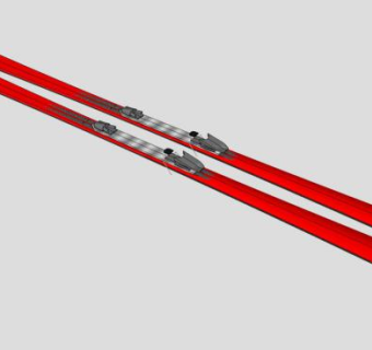 红色滑雪用品SU模型下载_sketchup草图大师SKP模型