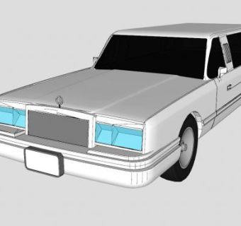加长款豪华轿车SU模型下载_sketchup草图大师SKP模型