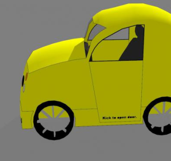 紧凑型黄色小型汽车SU模型下载_sketchup草图大师SKP模型