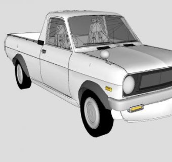 日产阳光皮卡汽车SU模型下载_sketchup草图大师SKP模型