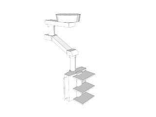 天花板安装手术设备器SU模型下载_sketchup草图大师SKP模型