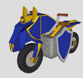 马头型摩托车跑车SU模型下载_sketchup草图大师SKP模型