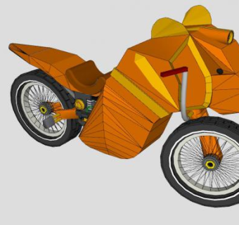 虎车头型摩托车跑车SU模型下载_sketchup草图大师SKP模型