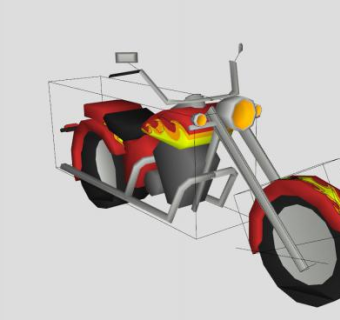 红色摩托车车辆SU模型下载_sketchup草图大师SKP模型
