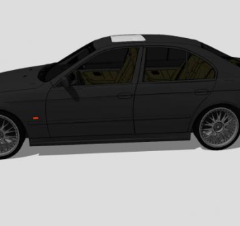 宝马E39黑色轿车SU模型下载_sketchup草图大师SKP模型
