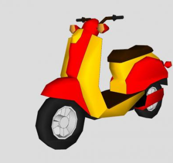 小绵羊小型踏板车SU模型下载_sketchup草图大师SKP模型