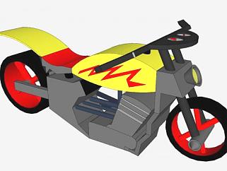 哈雷戴维森摩托车SU模型下载_sketchup草图大师SKP模型