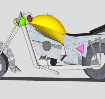 简易摩托车车辆SU模型下载_sketchup草图大师SKP模型