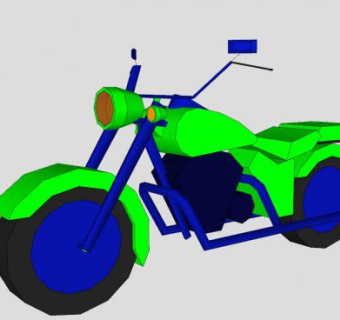 哈雷休闲摩托车车辆SU模型下载_sketchup草图大师SKP模型