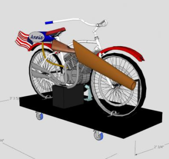 汽油自行车自行车SU模型下载_sketchup草图大师SKP模型