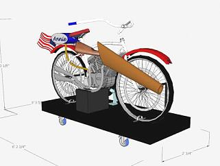 汽油<em>自行车自行车</em>SU模型下载_sketchup草图大师SKP模型