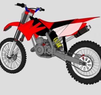 本田CRF150越野摩托车下载_sketchup草图大师SKP模型