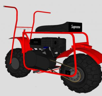 简易越野摩托车车辆SU模型下载_sketchup草图大师SKP模型