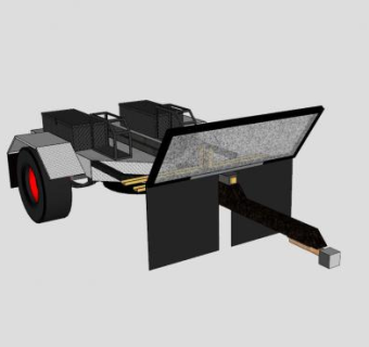 公路摩托车拖车SU模型下载_sketchup草图大师SKP模型